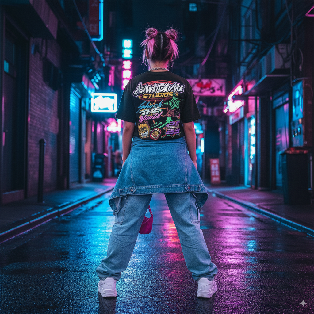 “SHOCK THE WORLD"” – Unisex Y2K Graphic Tee | Kids & Adult Sizes | 100% Cotton | Harajuku Streetwear